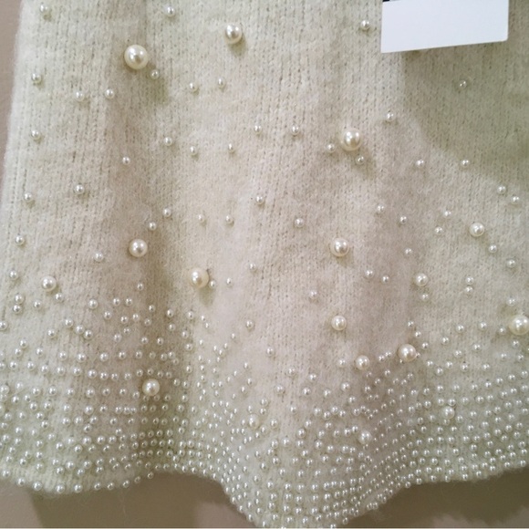 ZARA NEW WOMAN Small HIGH-WAIST KNIT MINI SKIRT WITH FAUX PEARLS 2142/232 - Picture 3 of 7